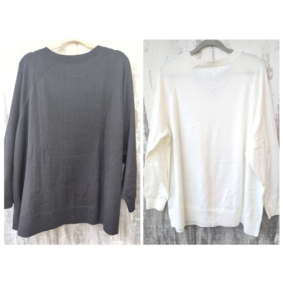 Lucky Brand Setof(2) V Neck Sweaters Women'sXXL Black/Ivory Minimalist CleanGirl - Picture 9 of 9